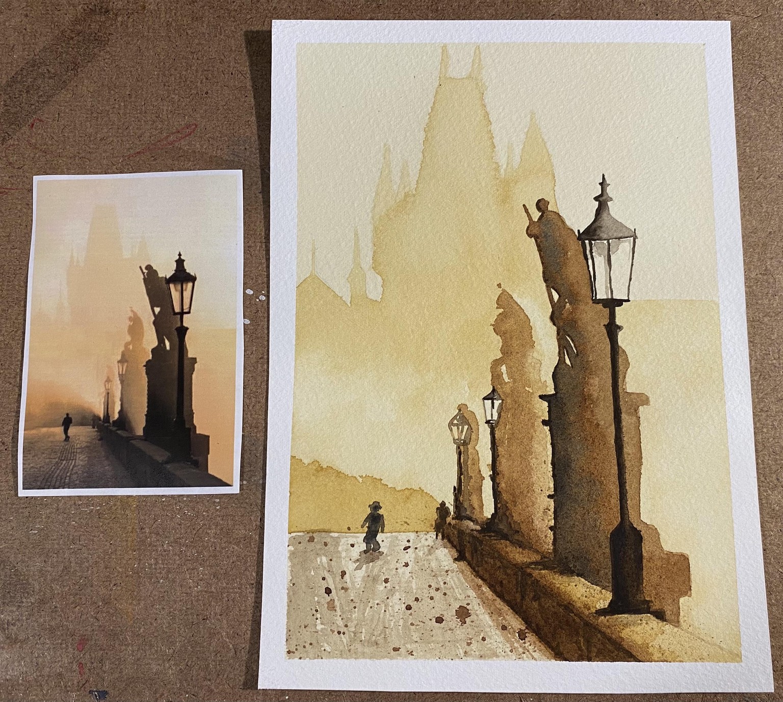 Prague in Layers - Watercolor (2nd attempt) - image 2 - student project