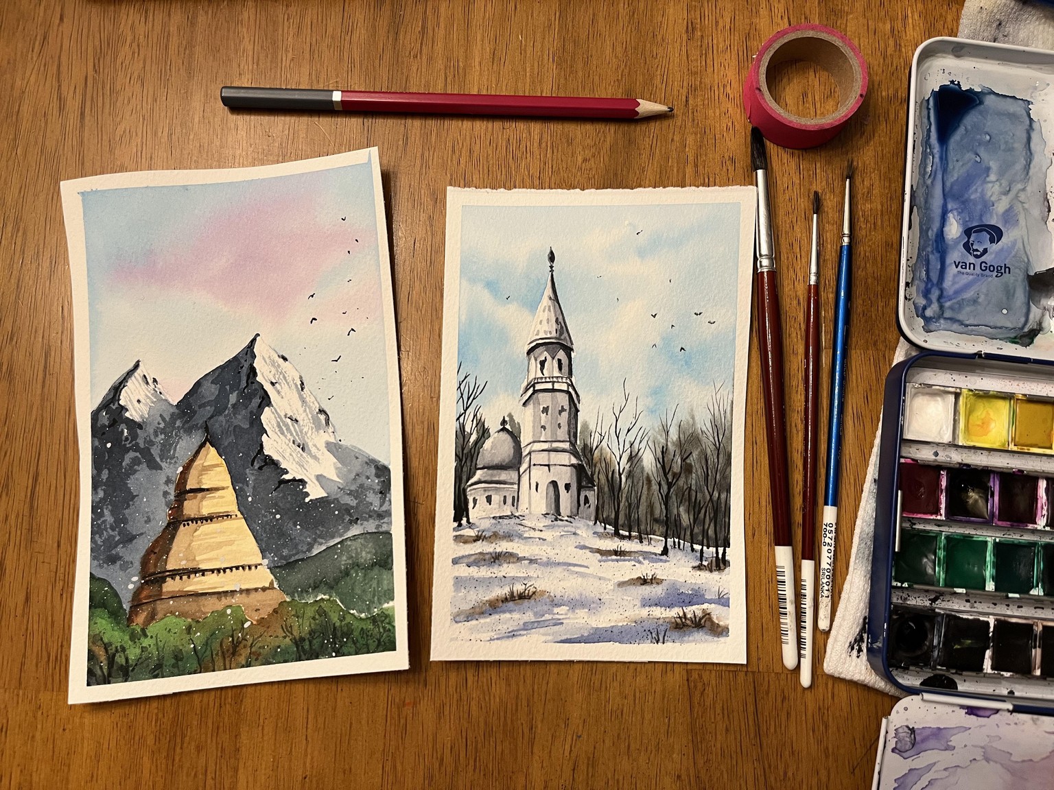 Expressive Winter Landscapes - Watercolor Paintings - image 1 - student project