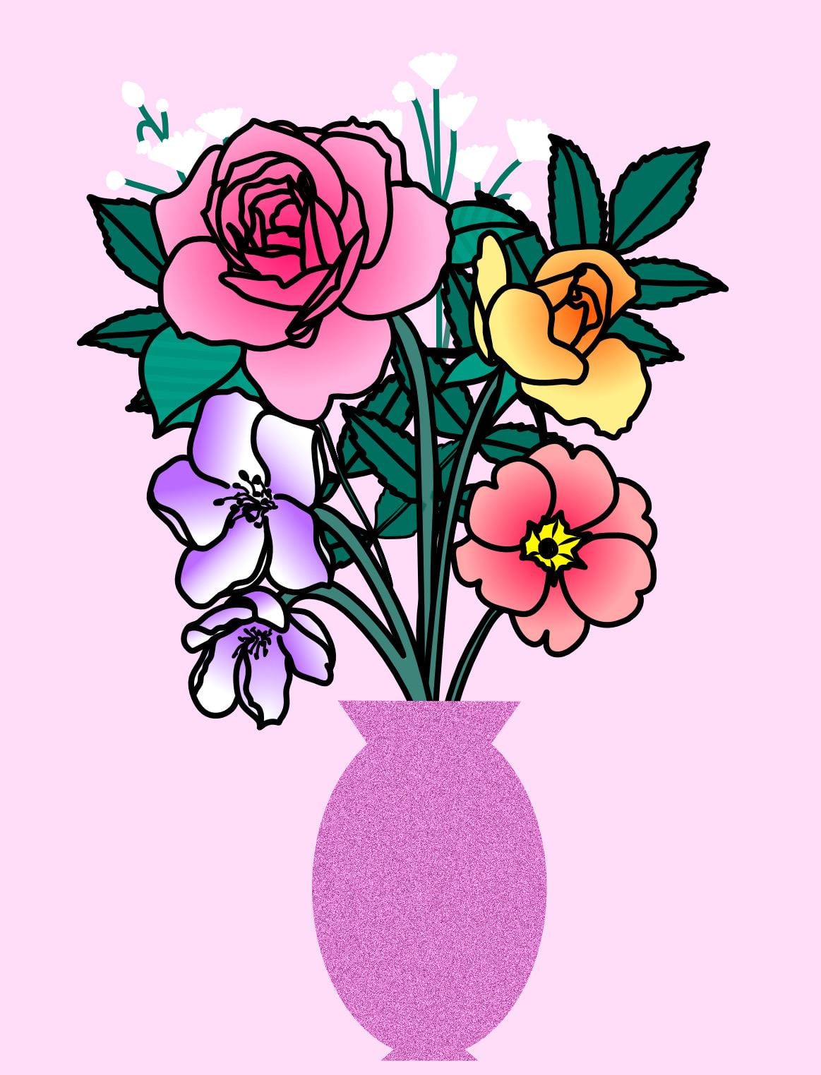 Birth Month Flower Bouquet in Affinity Designer 2 - image 1 - student project