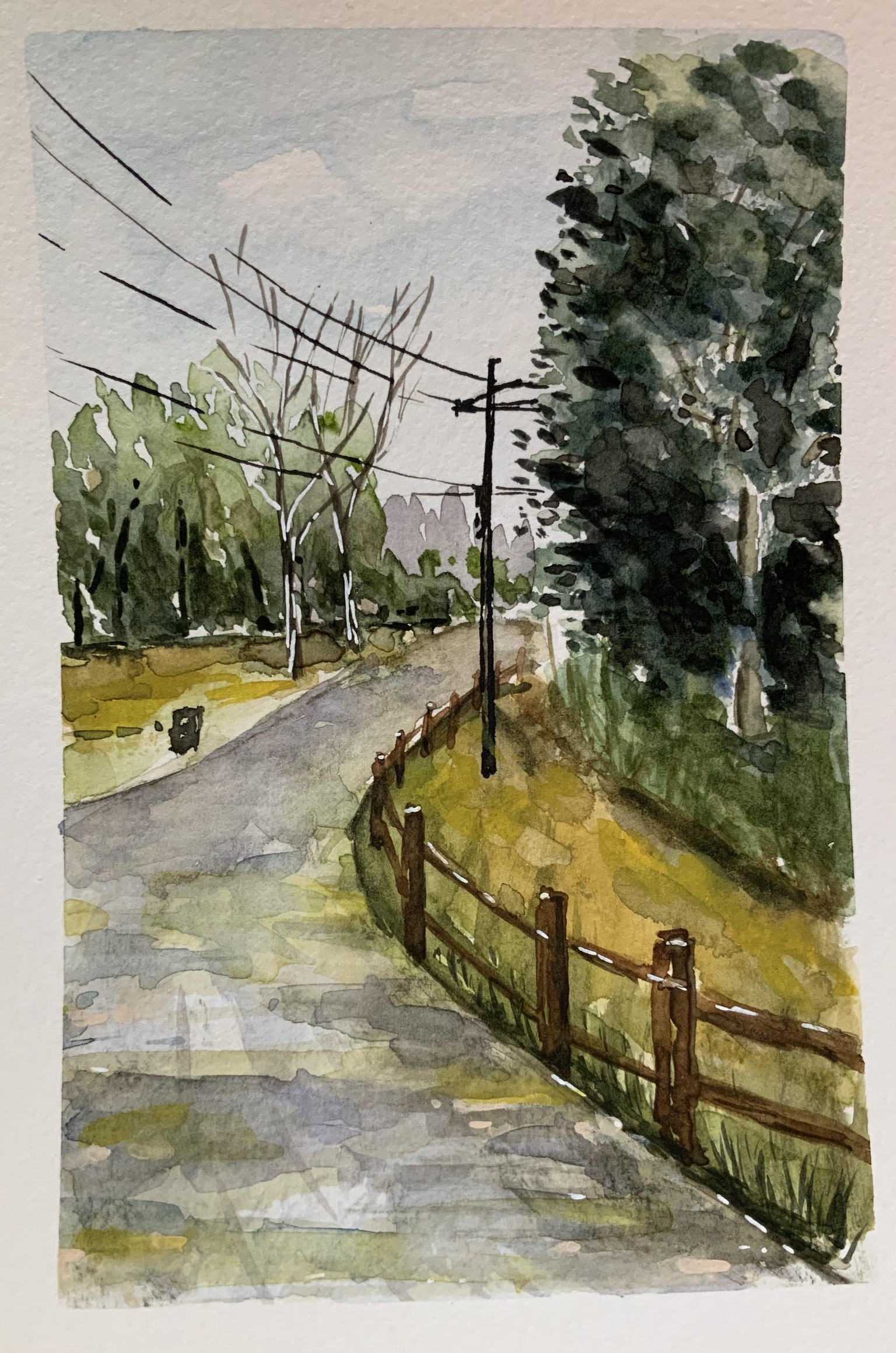 Loose watercolor - road - image 1 - student project