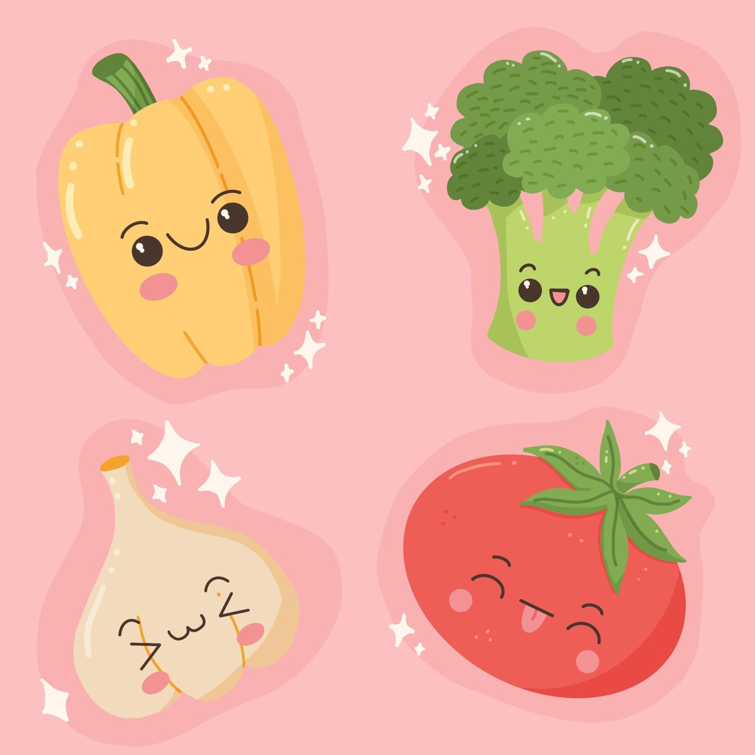 Kawaii Style Vegetable and Fruit Illustrations - image 1 - student project