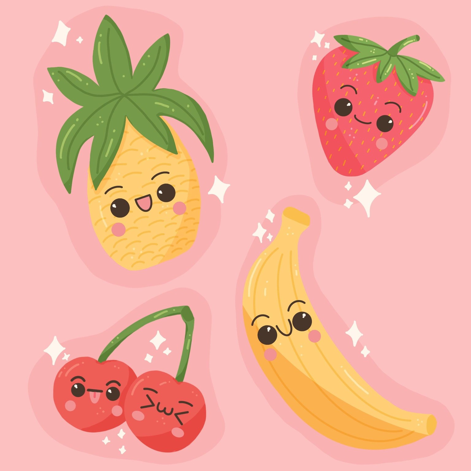 Kawaii Style Vegetable and Fruit Illustrations - image 3 - student project