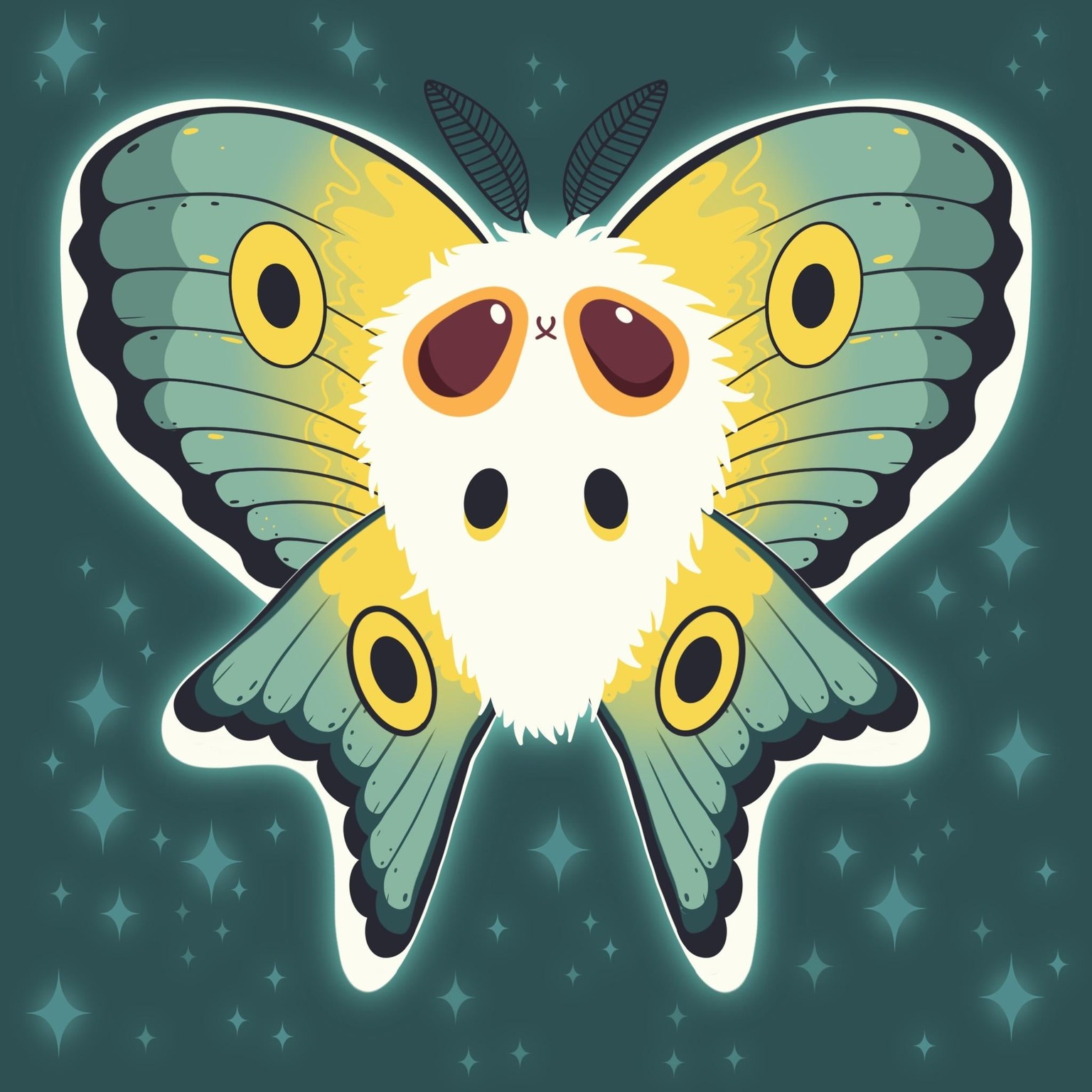 Glowing Kawaii Moth - image 1 - student project