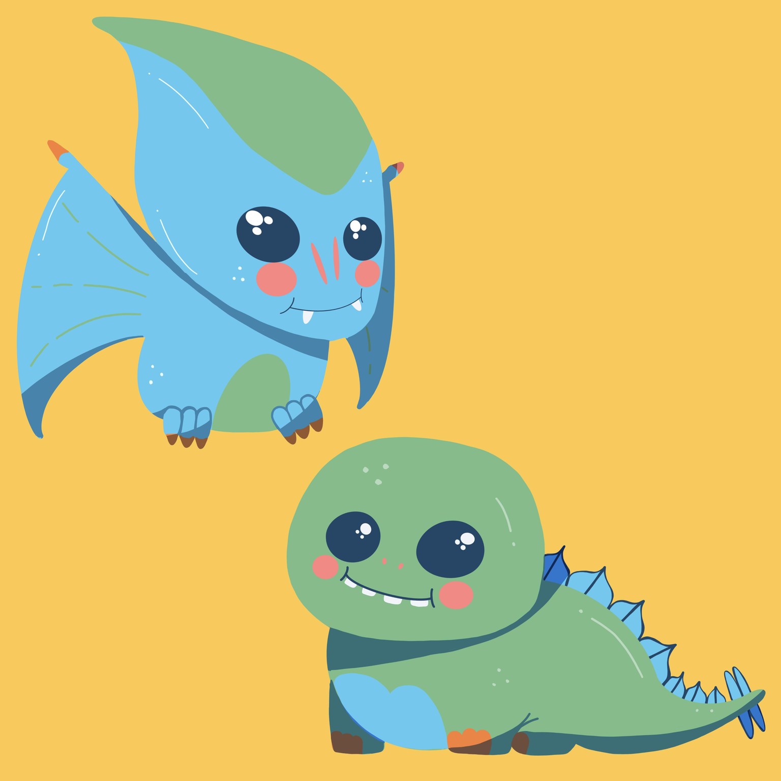 Cute Dino Illustrations - image 2 - student project