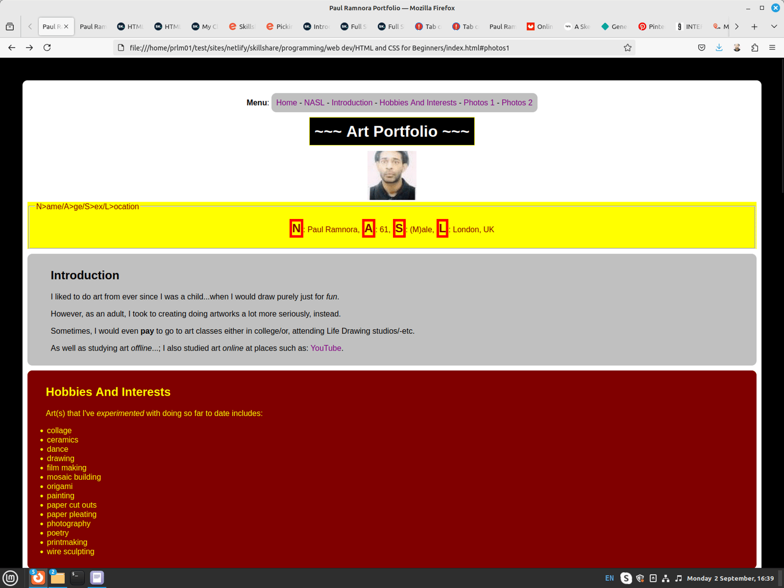 HTML & CSS For Beginners: Project 01 - image 1 - student project