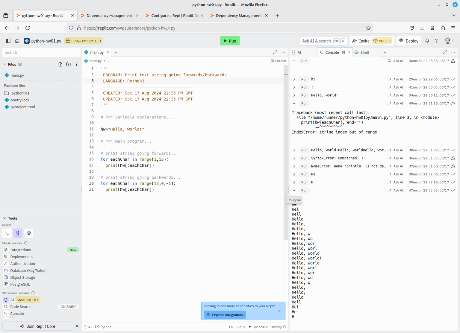 Beginners Programming: Python3 - Project 01 - image 17 - student project