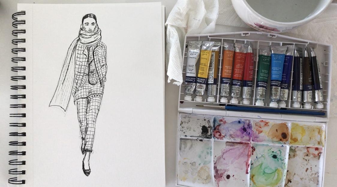 Fashion Illustration- Checked Print Suit - image 3 - student project
