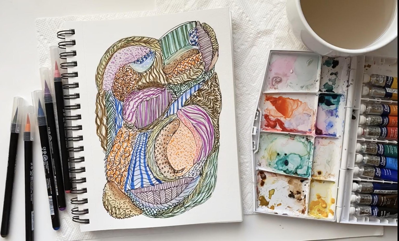 My Abstract Watercolor Marks Painting - image 4 - student project