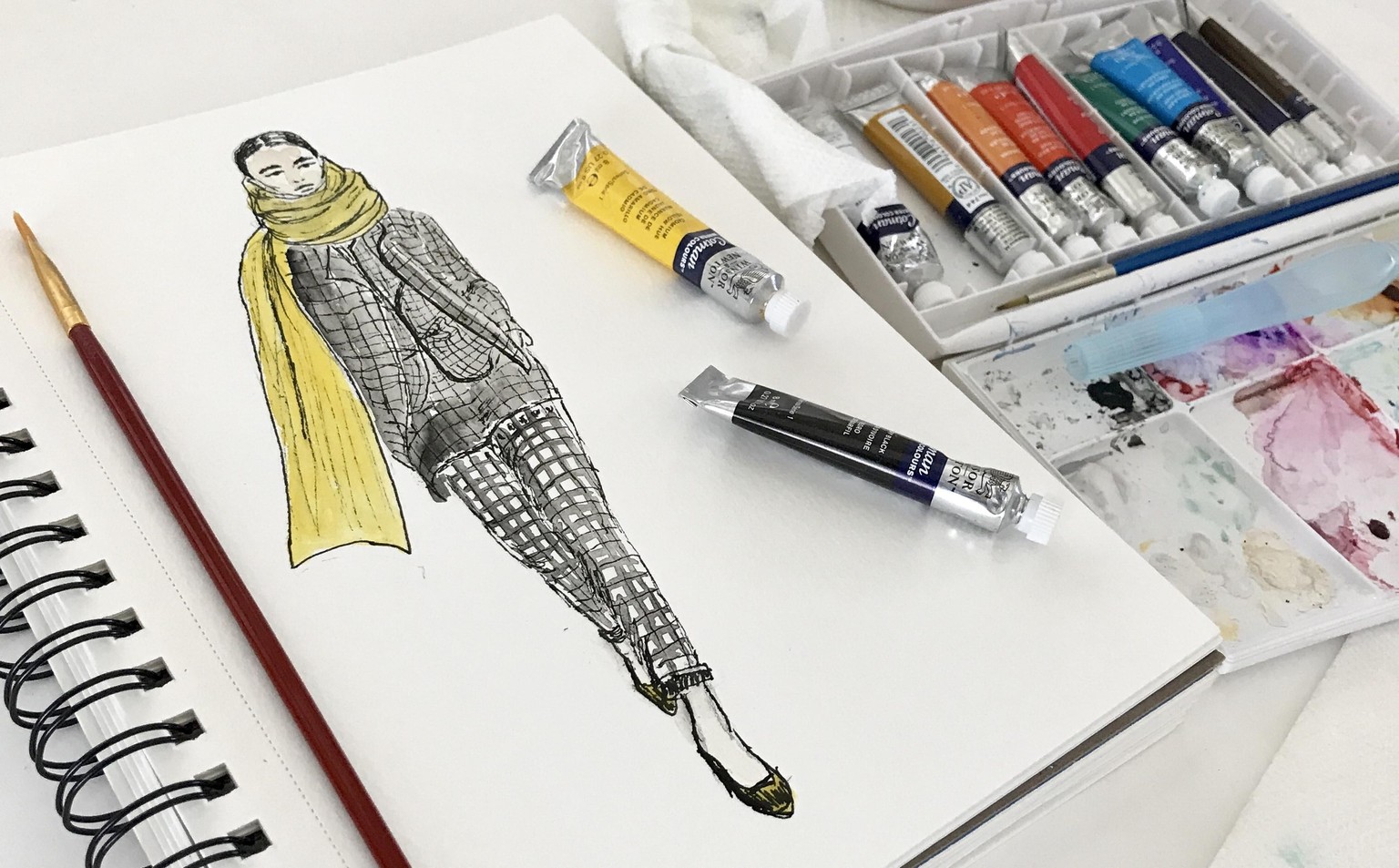 Fashion Illustration- Checked Print Suit - image 6 - student project