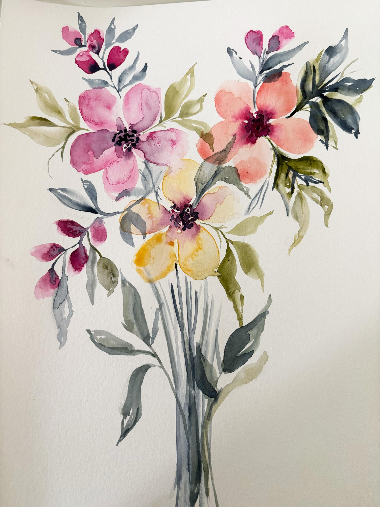 Floral watercolor - image 1 - student project