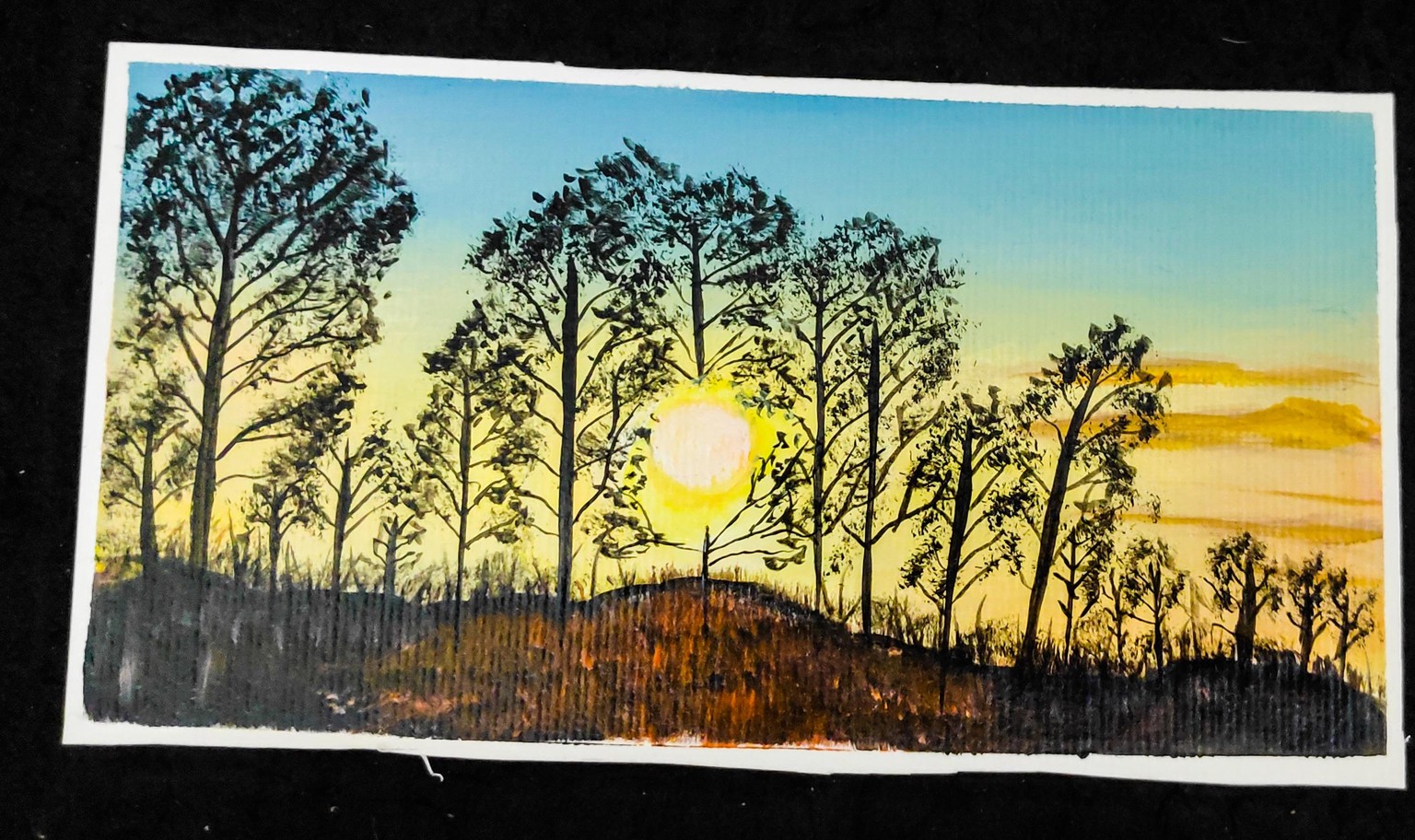 Two Phases Of Nature - Sunrise / Sunset Acrylic Painting - image 1 - student project