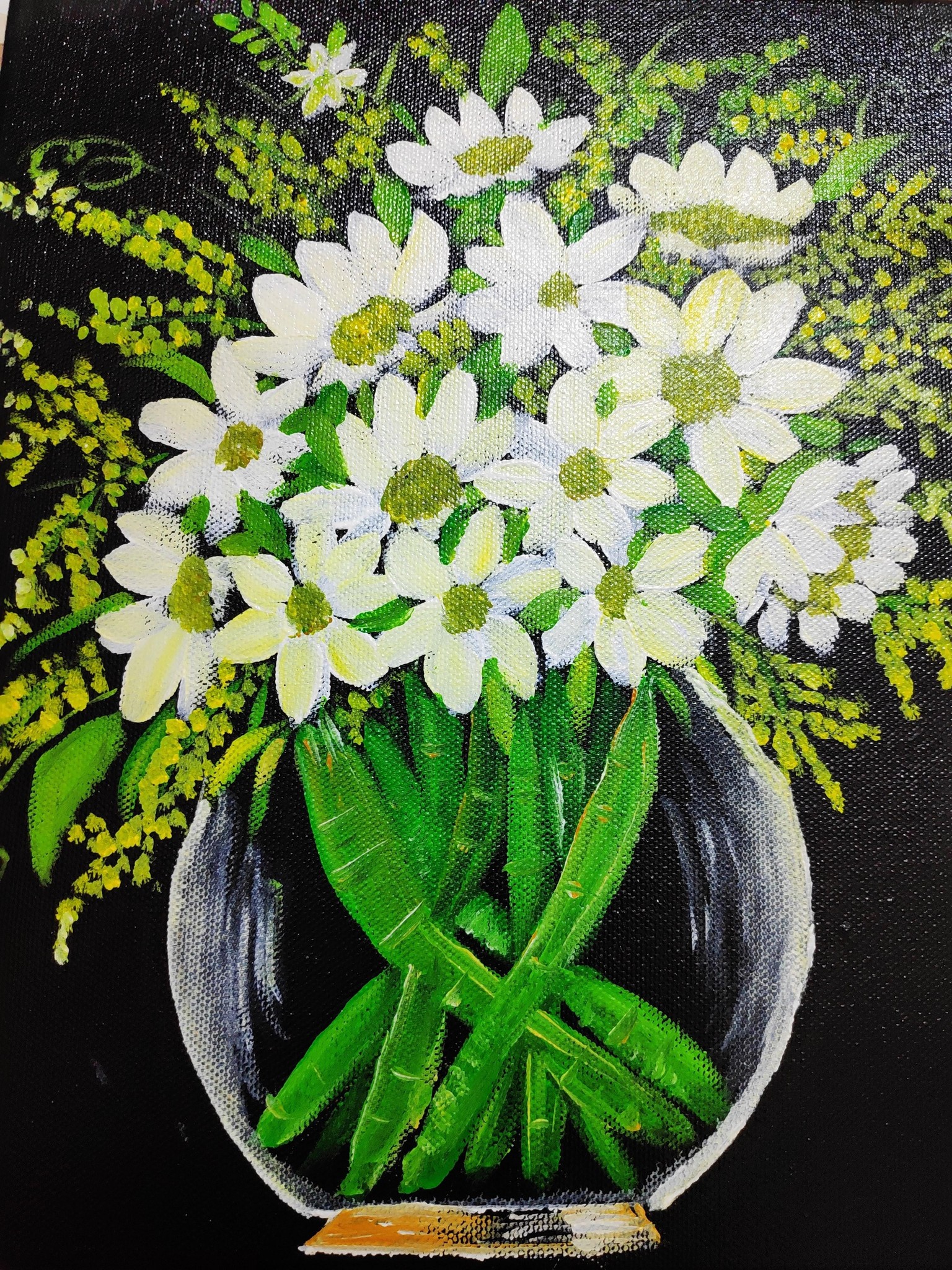 Daisy Flower Acrylic Painting - image 1 - student project