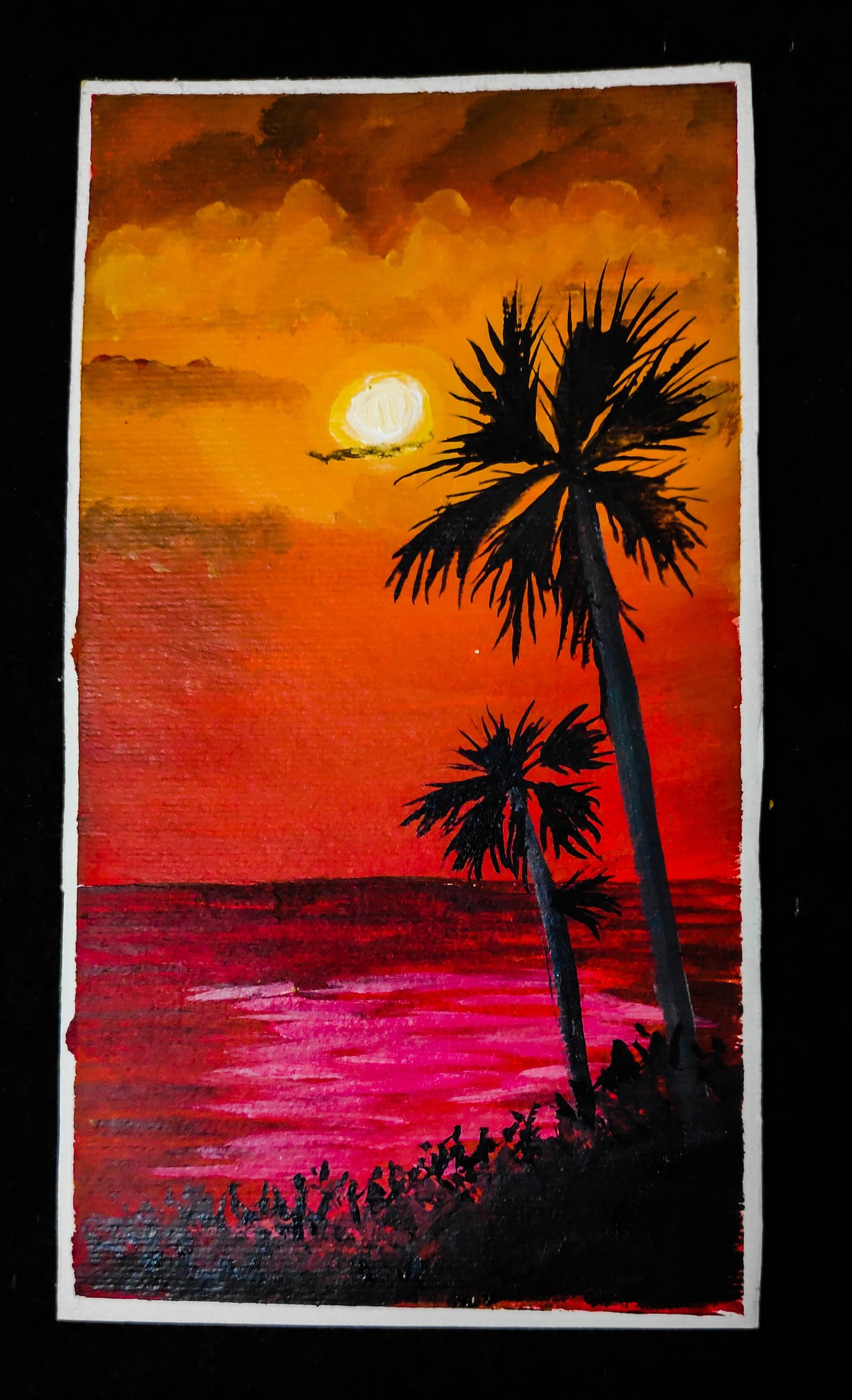 Two Phases Of Nature - Sunrise / Sunset Acrylic Painting - image 2 - student project