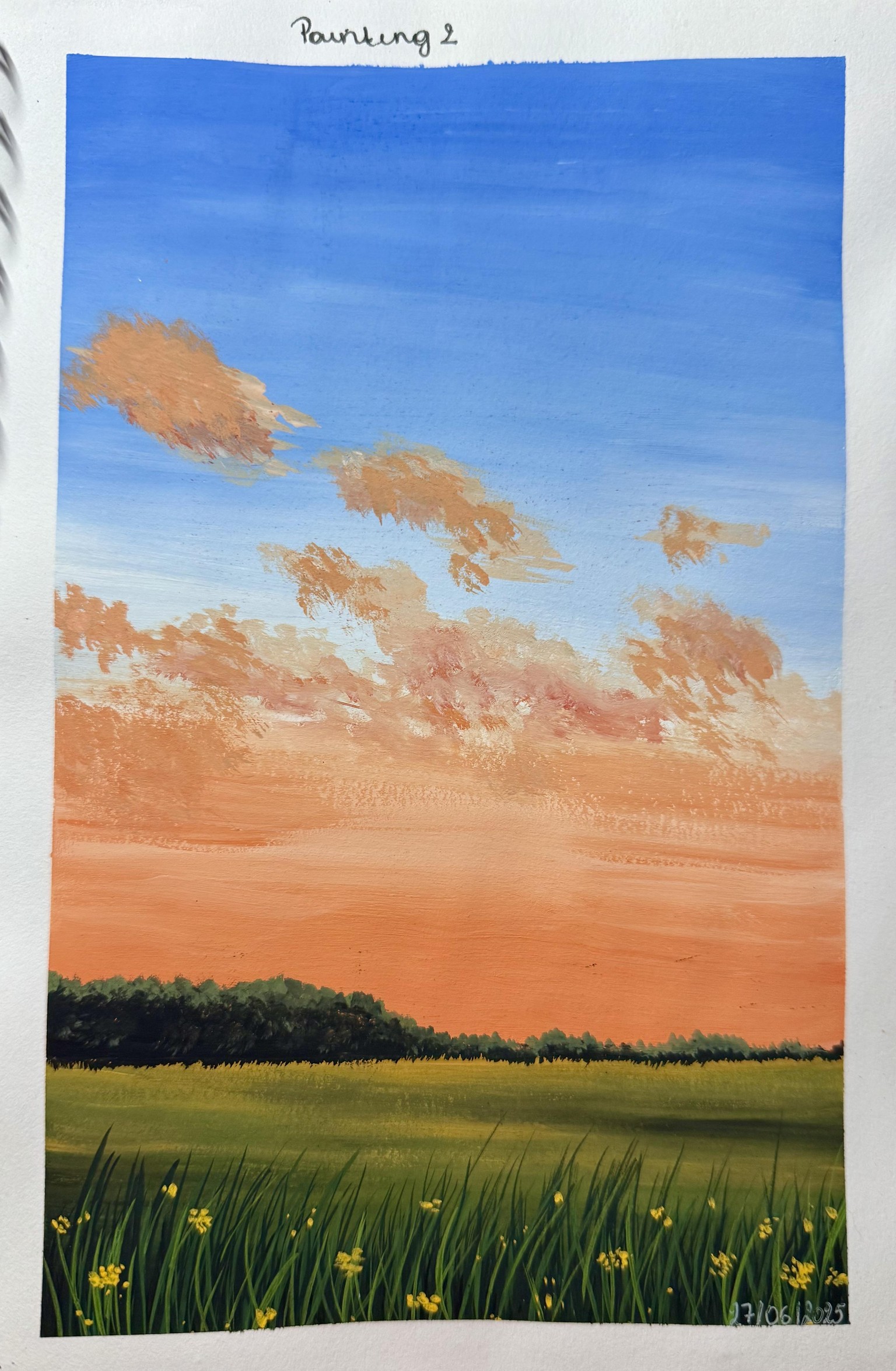 Gouache sunsets & meadows - image 2 - student project