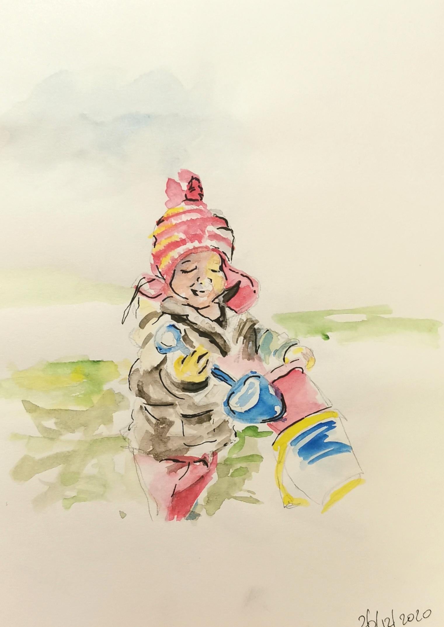 sketching people with watercolor and fountain pen - image 3 - student project