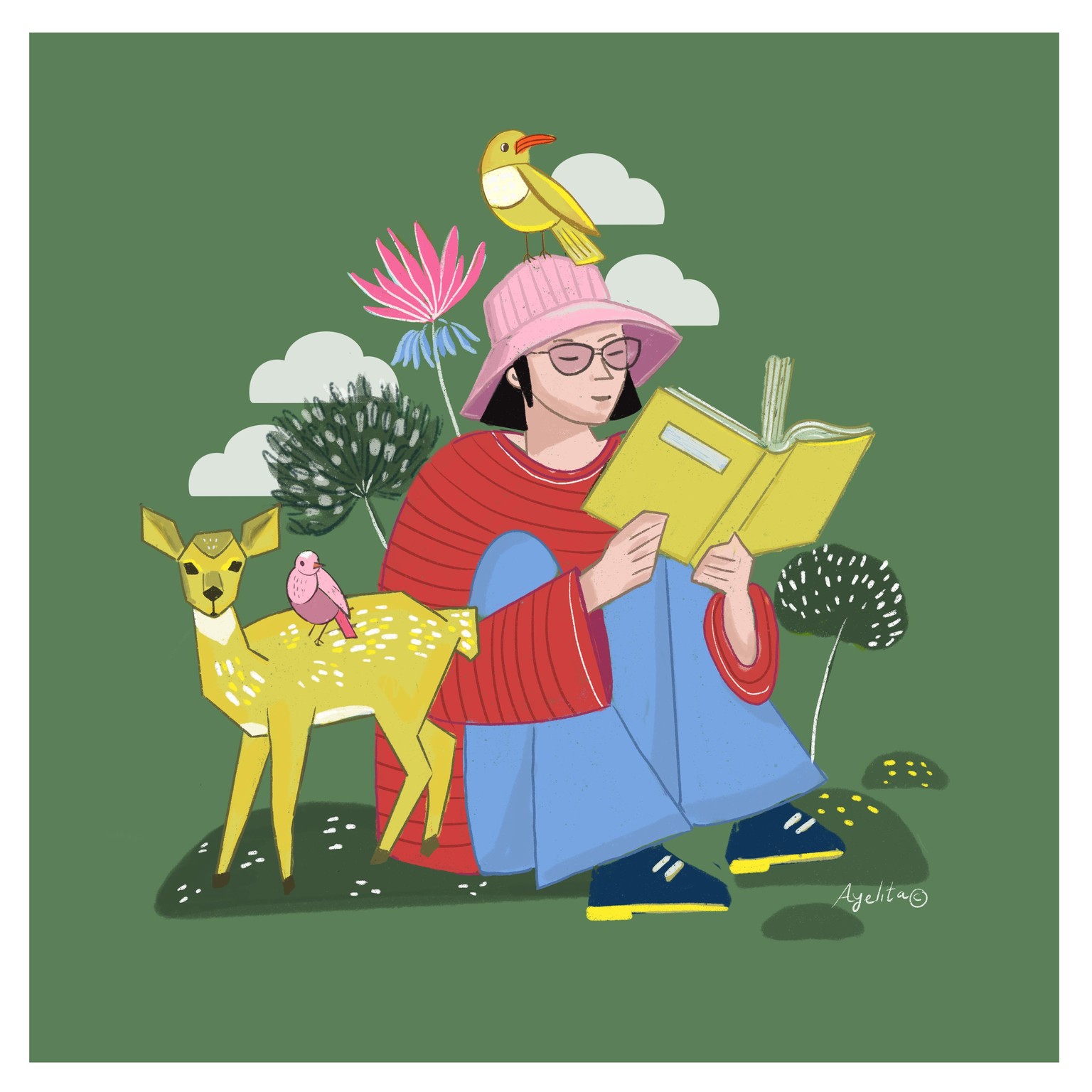 Woman reading outside - image 1 - student project