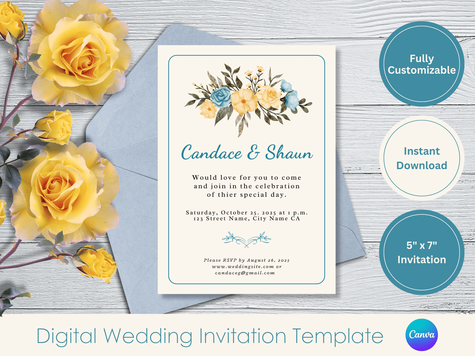 Digital Wedding Invite Template - image 2 - student project