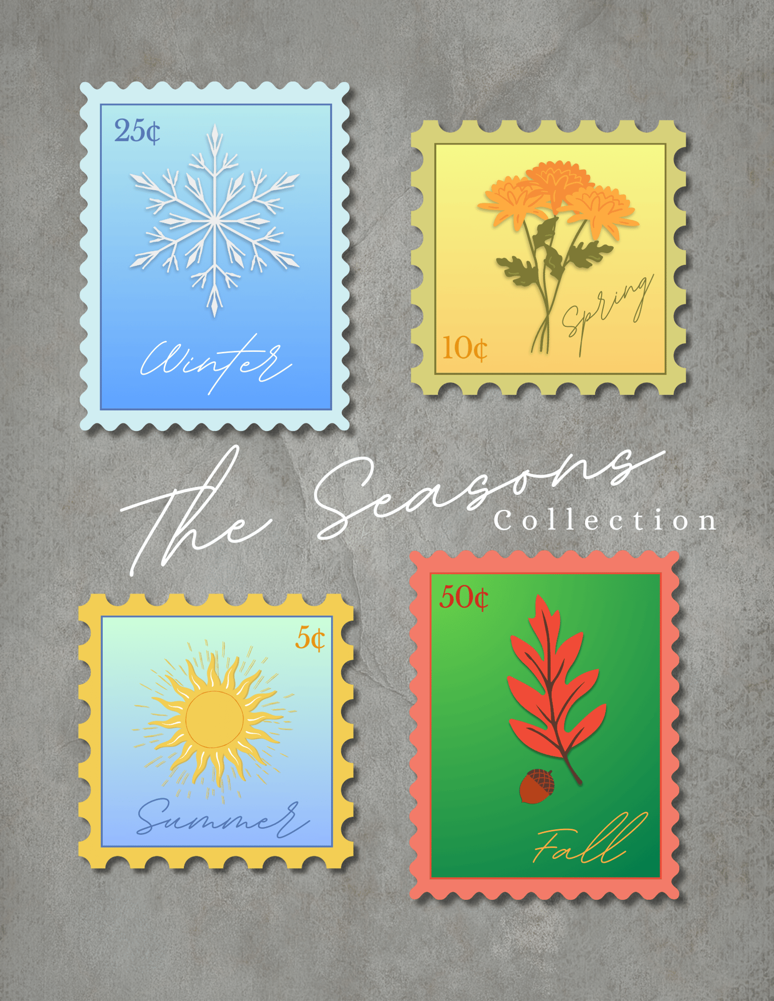 The Seasons - Stamps - image 1 - student project