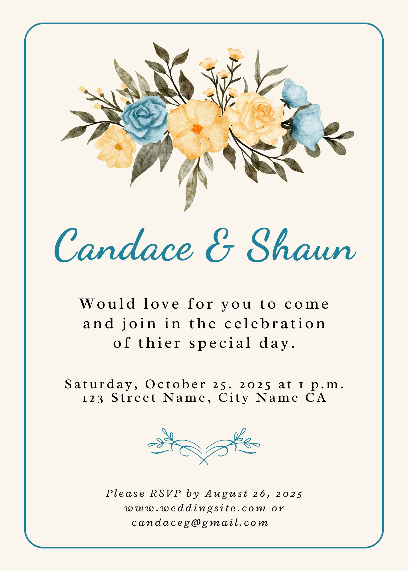 Digital Wedding Invite Template - image 1 - student project
