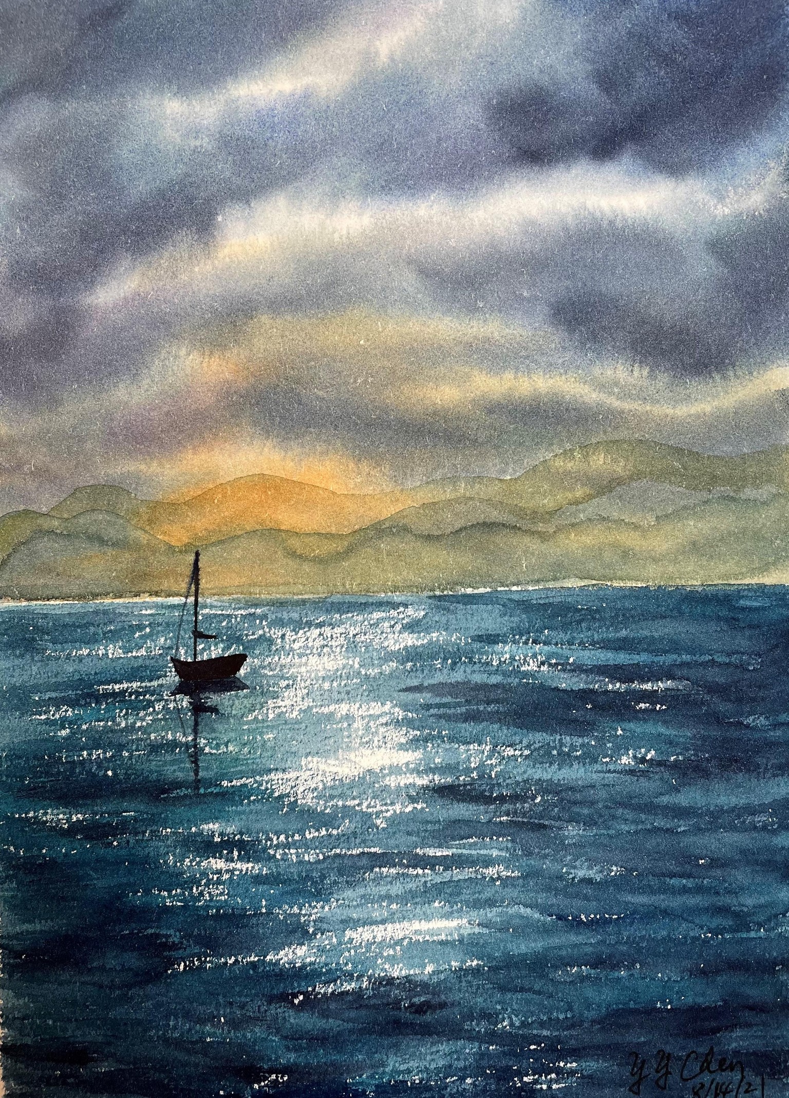 Seascape with reflection Aug 14, 2021 - image 1 - student project
