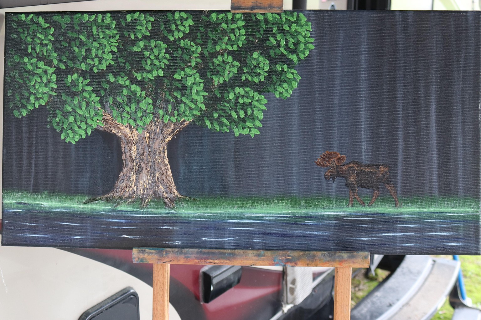 Elephant  tree oil painting + - image 2 - student project