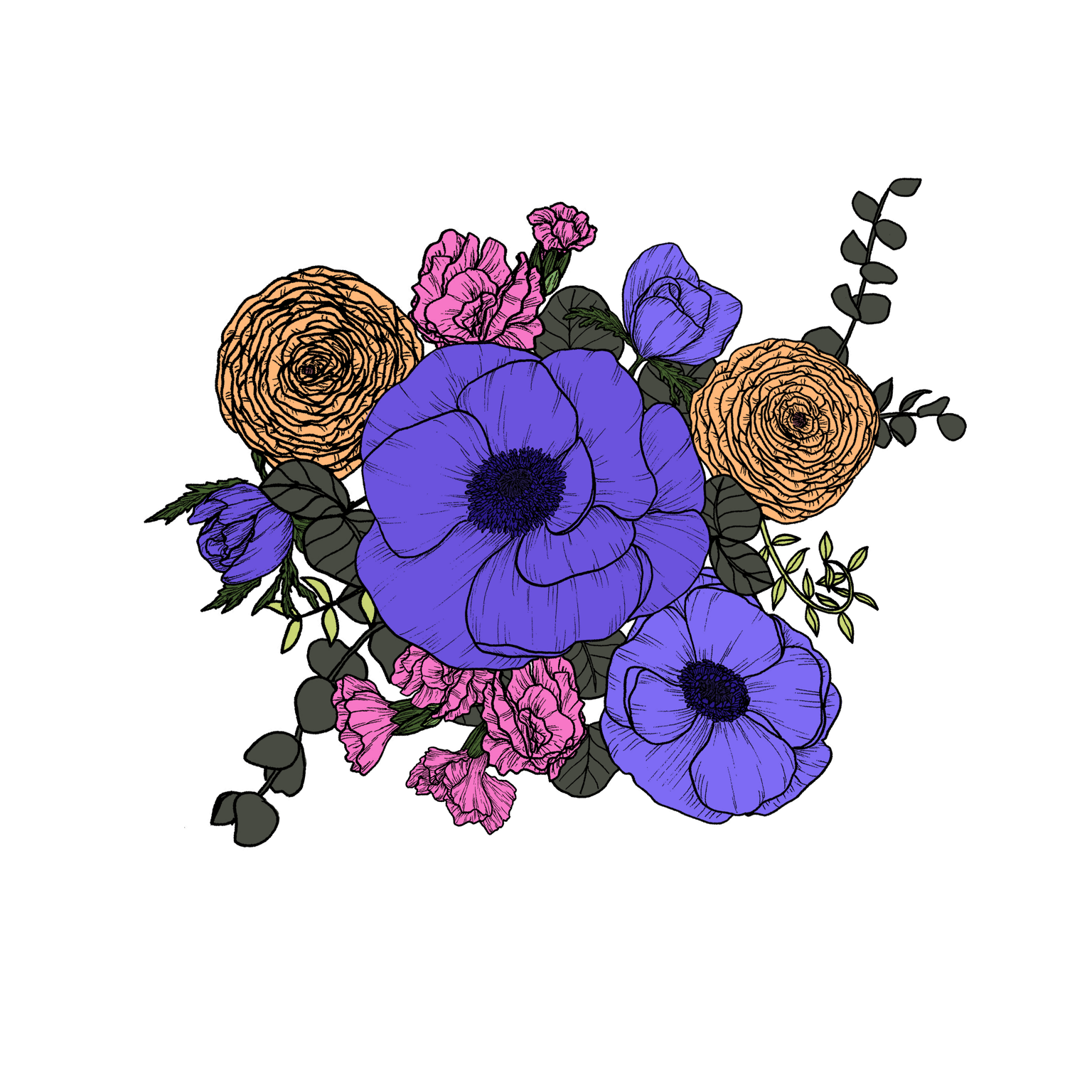 Anemone Bouquet in Photoshop - image 4 - student project