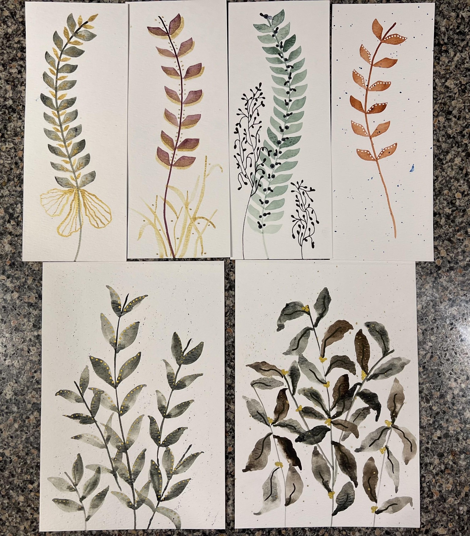 Watercolor Leaves - image 1 - student project