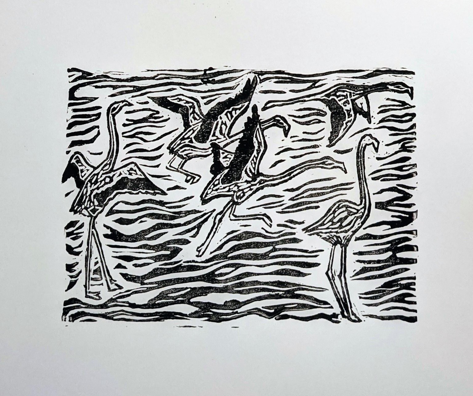 Flamingos in Flight Print - image 1 - student project