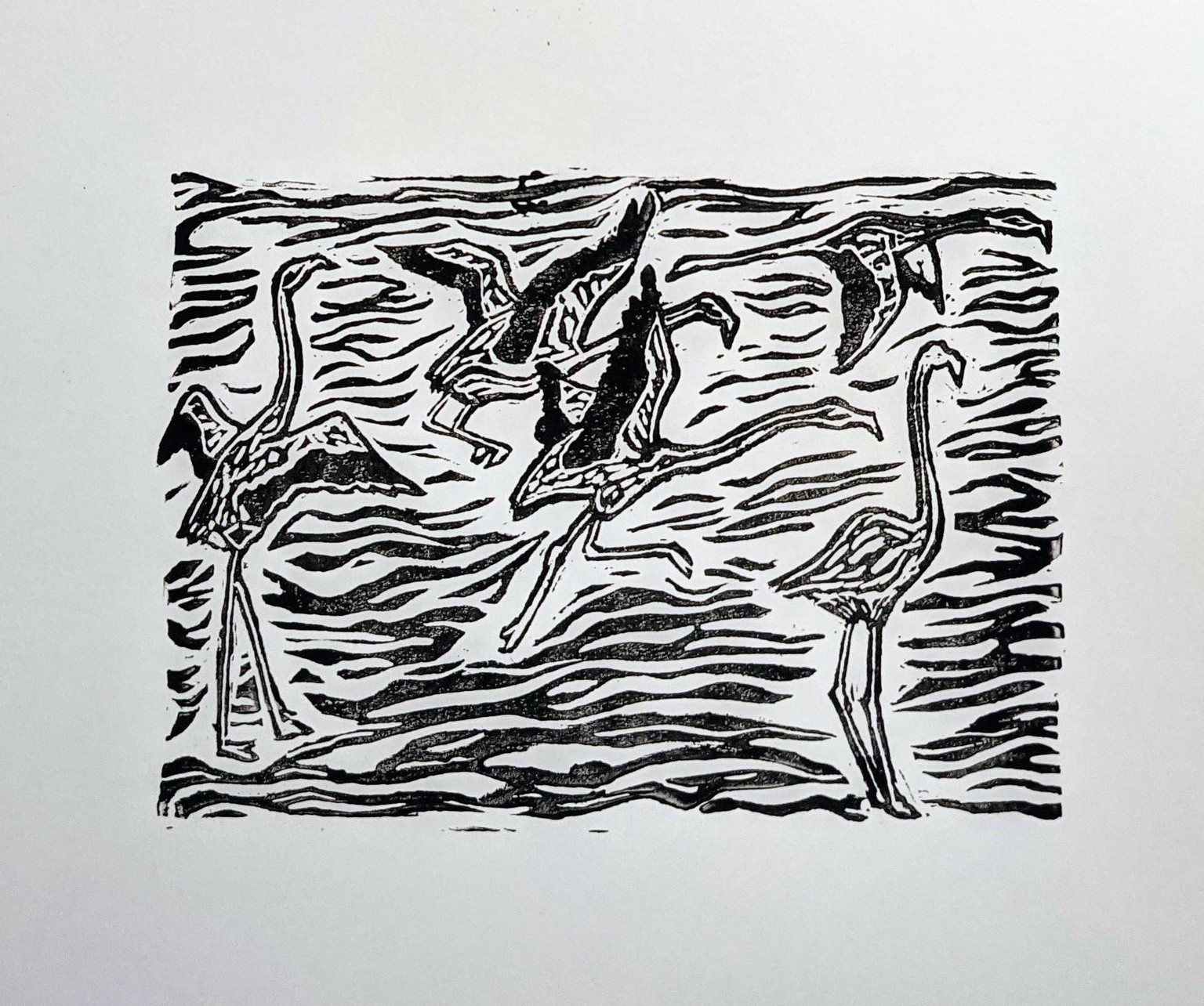 Flamingos in Flight Print - image 1 - student project