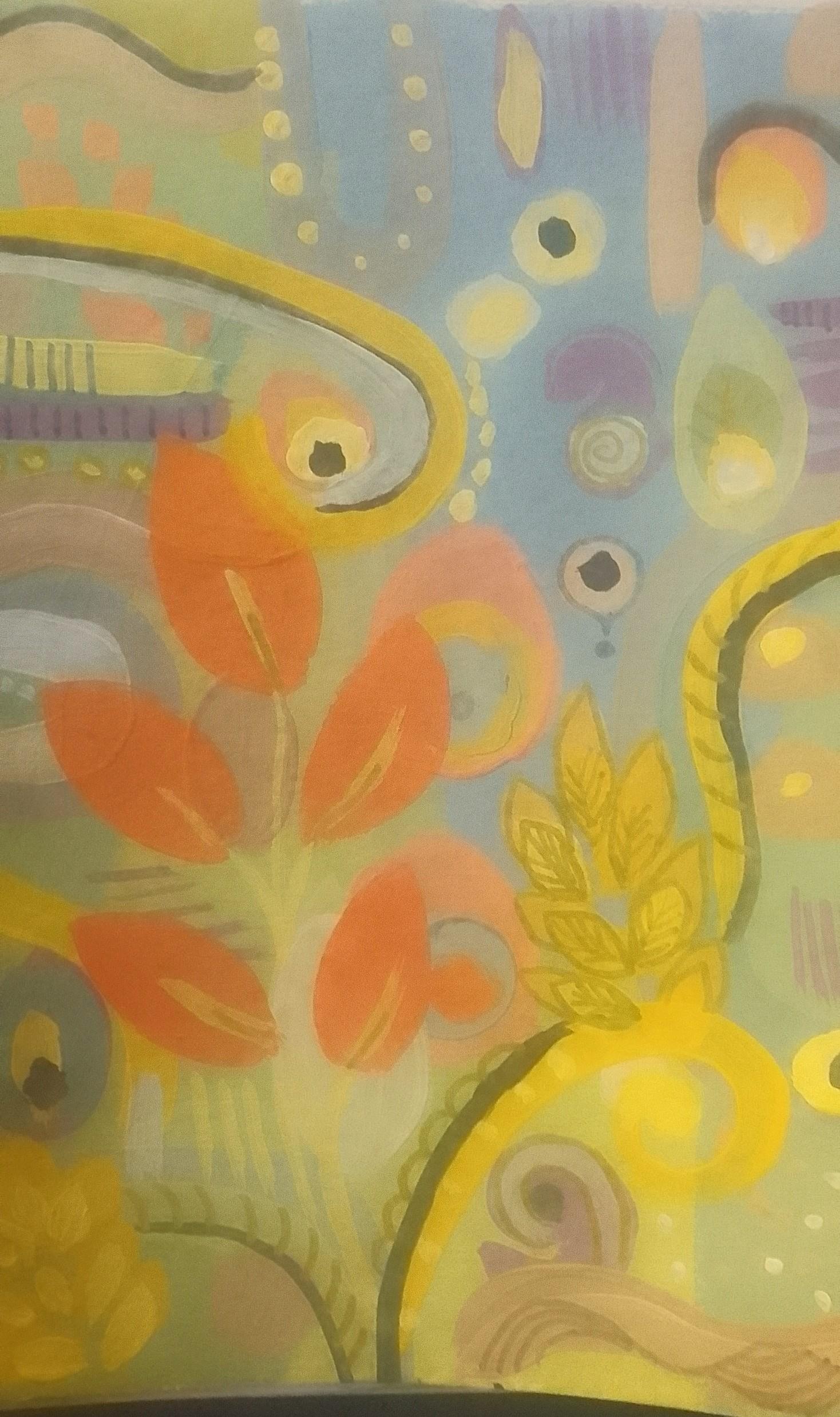 Abstract gouche painting - image 1 - student project