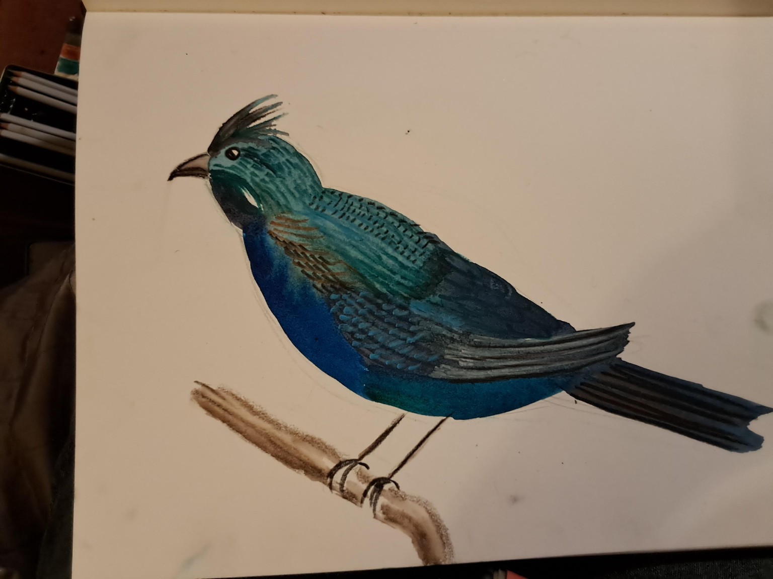 Fantasy birds, watercolour  and watercolour pencils - image 3 - student project