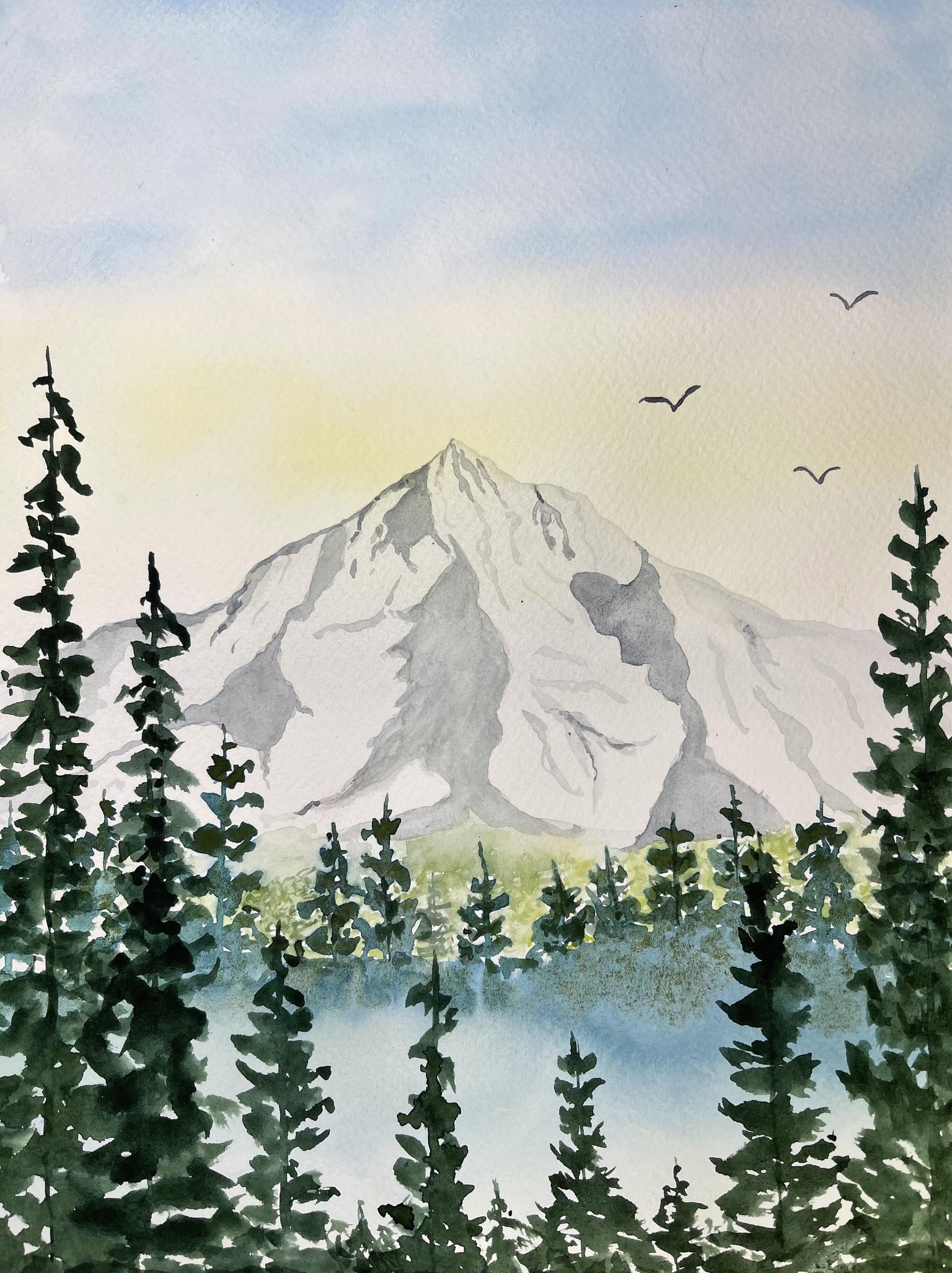 Watercolor Mountaintop - image 1 - student project