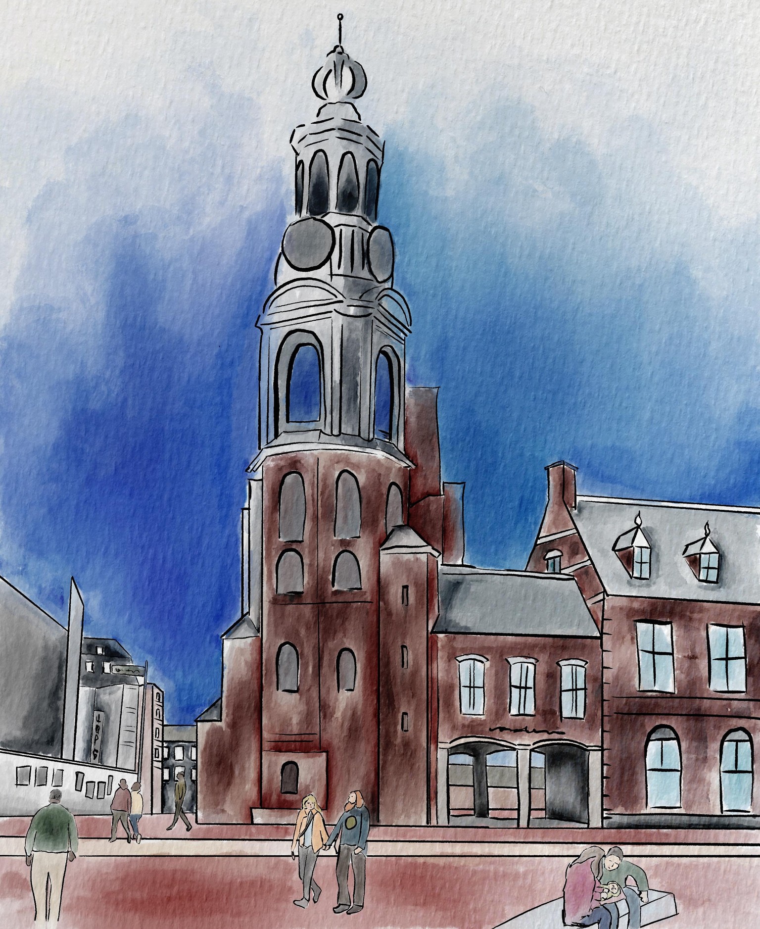 Urban Sketching Watercolor - image 1 - student project