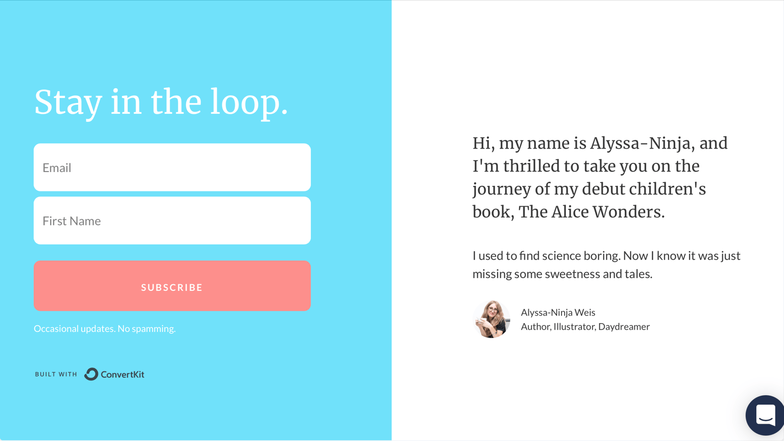 The Alice Wonders Signup Page and Newsletter - image 4 - student project