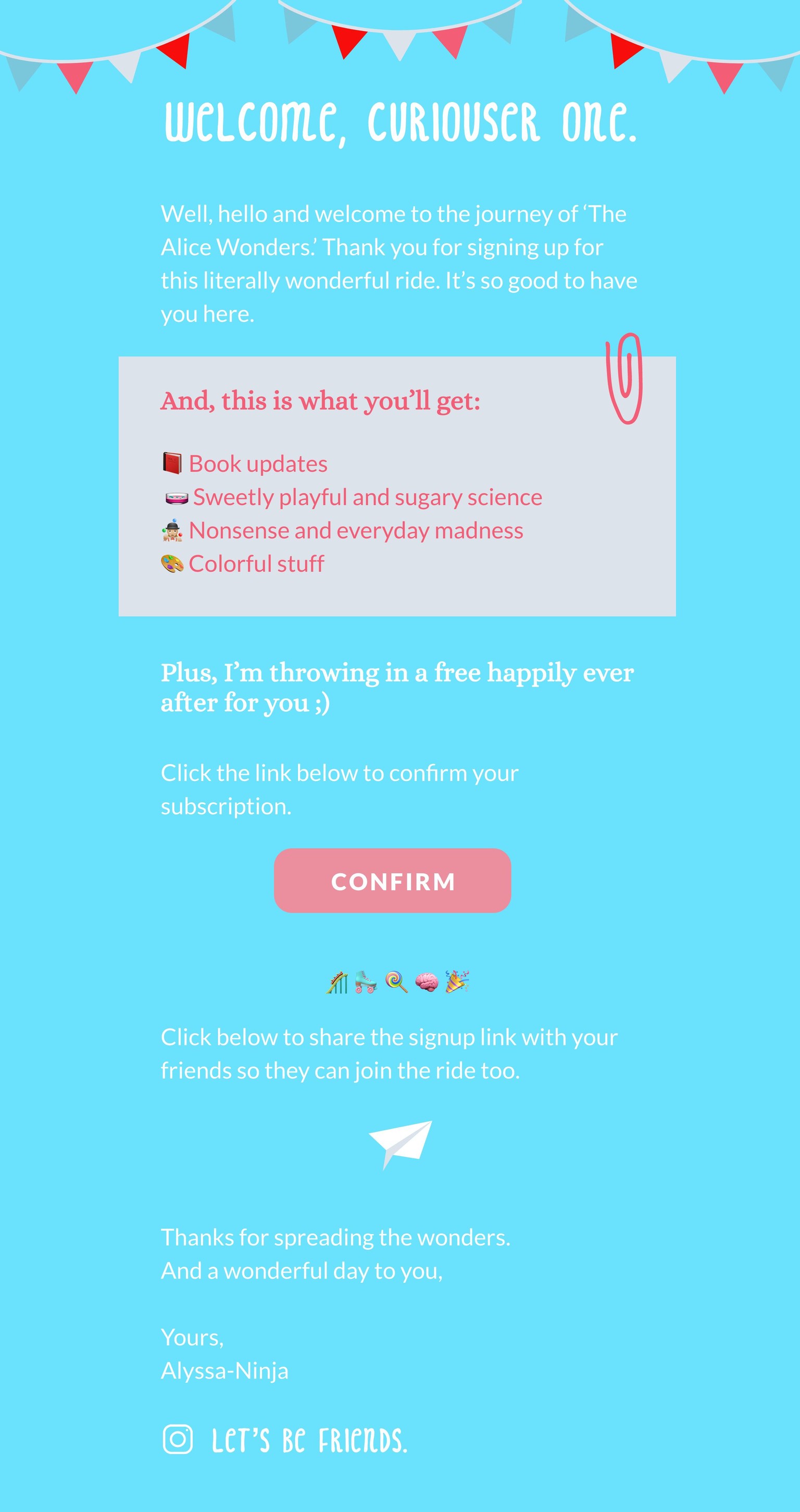 The Alice Wonders Signup Page and Newsletter - image 5 - student project