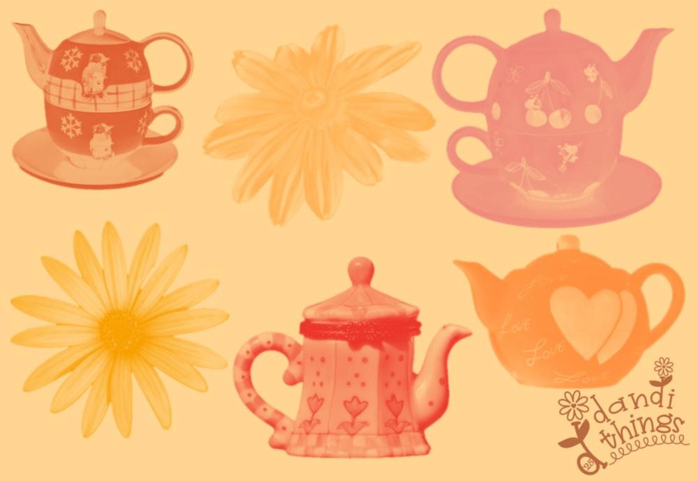 Flowers and Teapots Stamps - image 1 - student project