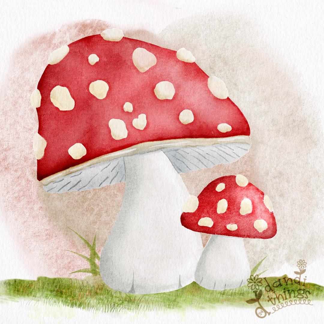 Watercolor Mushrooms - image 1 - student project