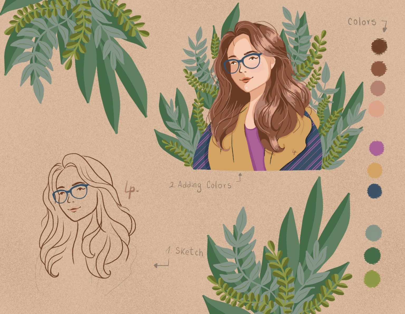 Drawing Stylized Hair: Tips for Portrait Illustration - image 1 - student project