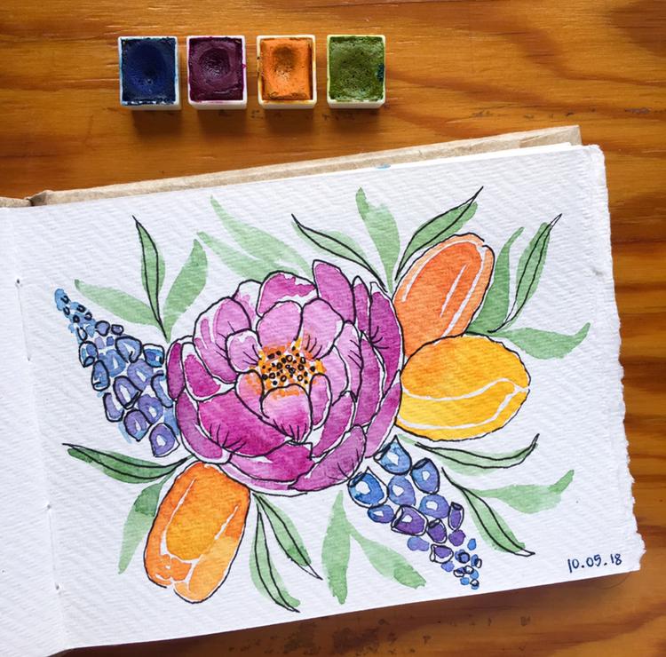 First try on painting floral bouquets - image 4 - student project