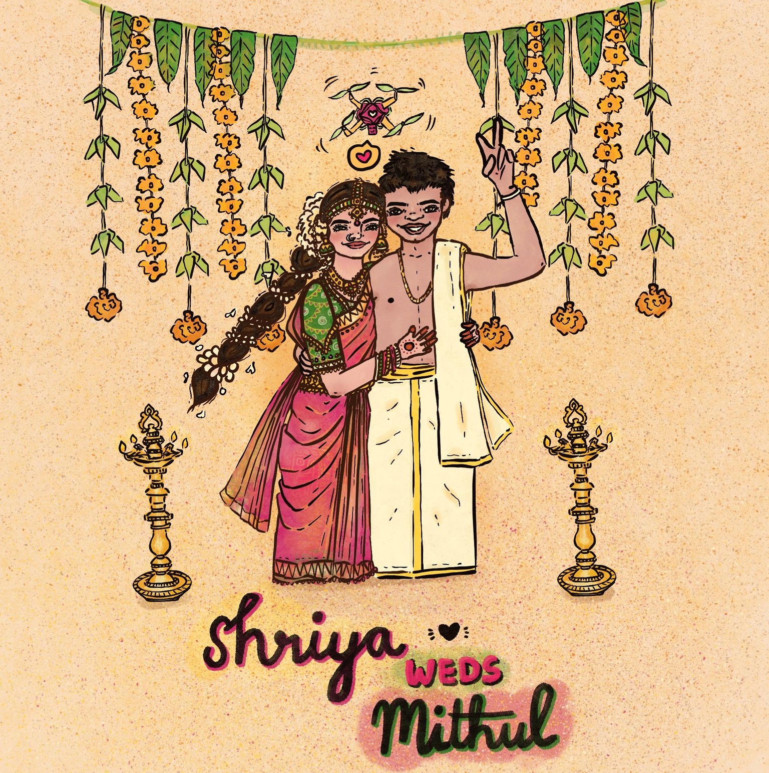 Wedding Card Illustration - image 8 - student project
