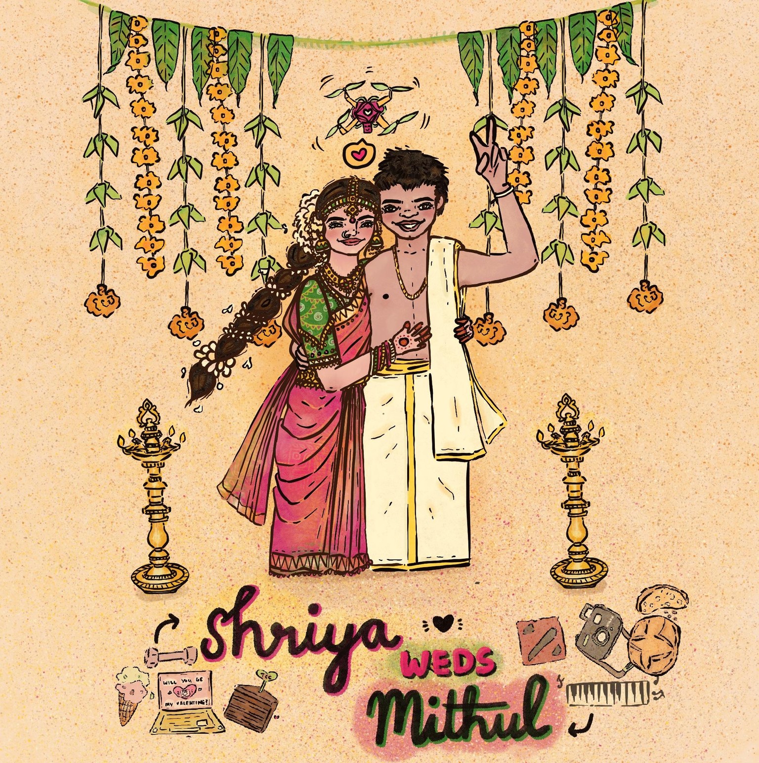 Wedding Card Illustration - image 7 - student project