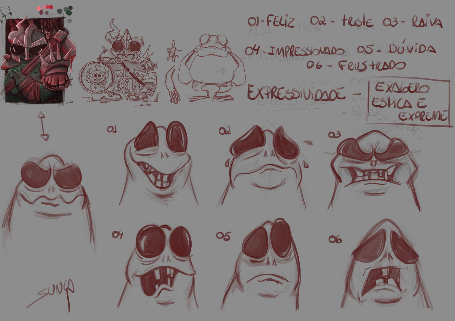 Viking Frog - Character Concept (Model Sheet) - image 3 - student project