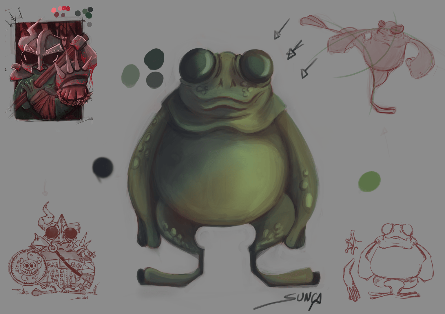 Viking Frog - Character Concept (Model Sheet) - image 5 - student project