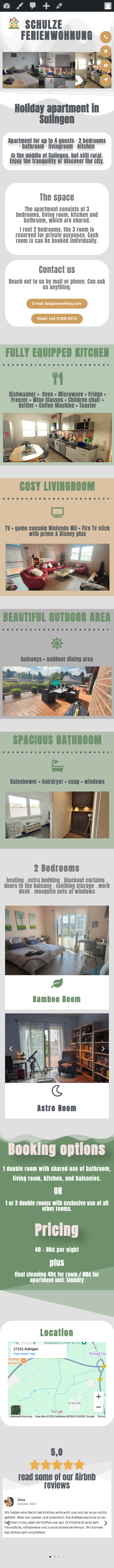 Holiday Apartment site - image 2 - student project