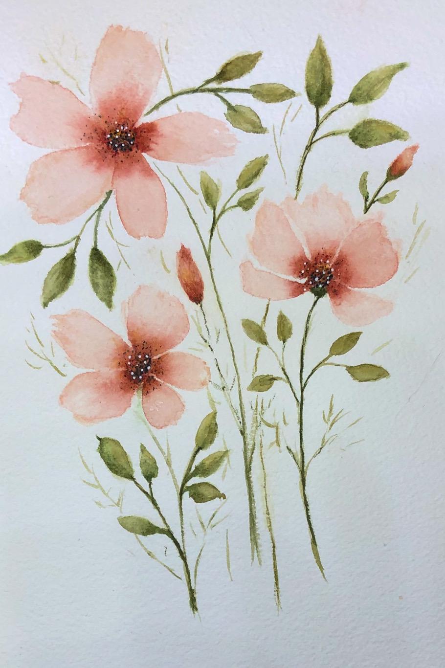 Loose watecolor florals - image 1 - student project