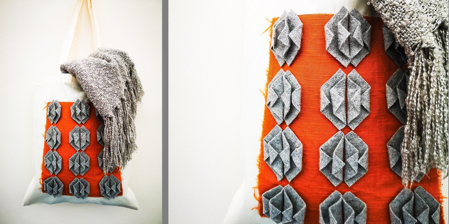 A Tote Bag with Textile Origami - image 1 - student project