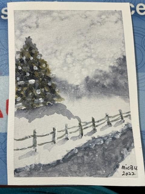 Let's create Christmas cards with watercolors!  Liisa Halttunen - image 1 - student project