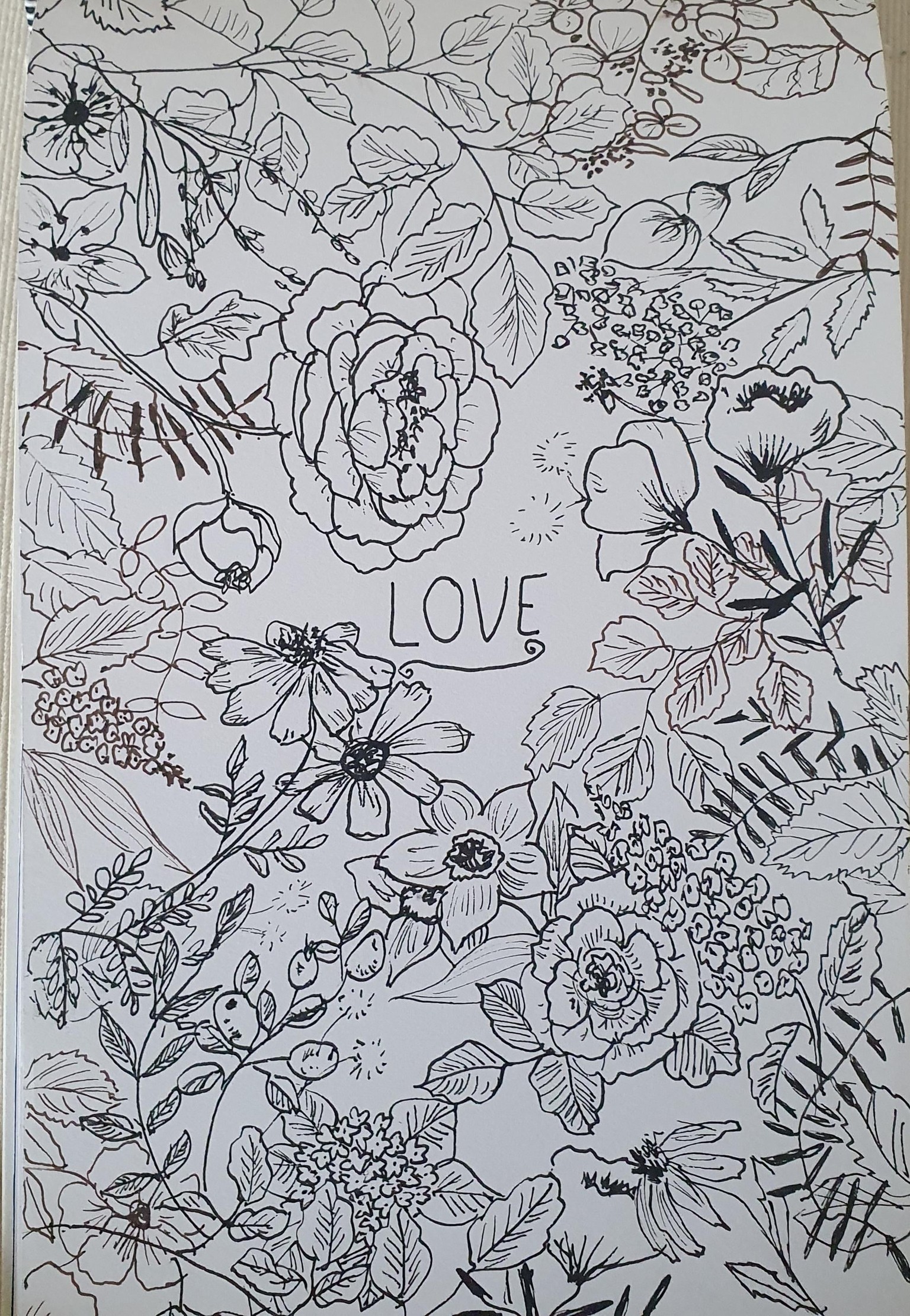 Flowers and leaves doodle - image 1 - student project