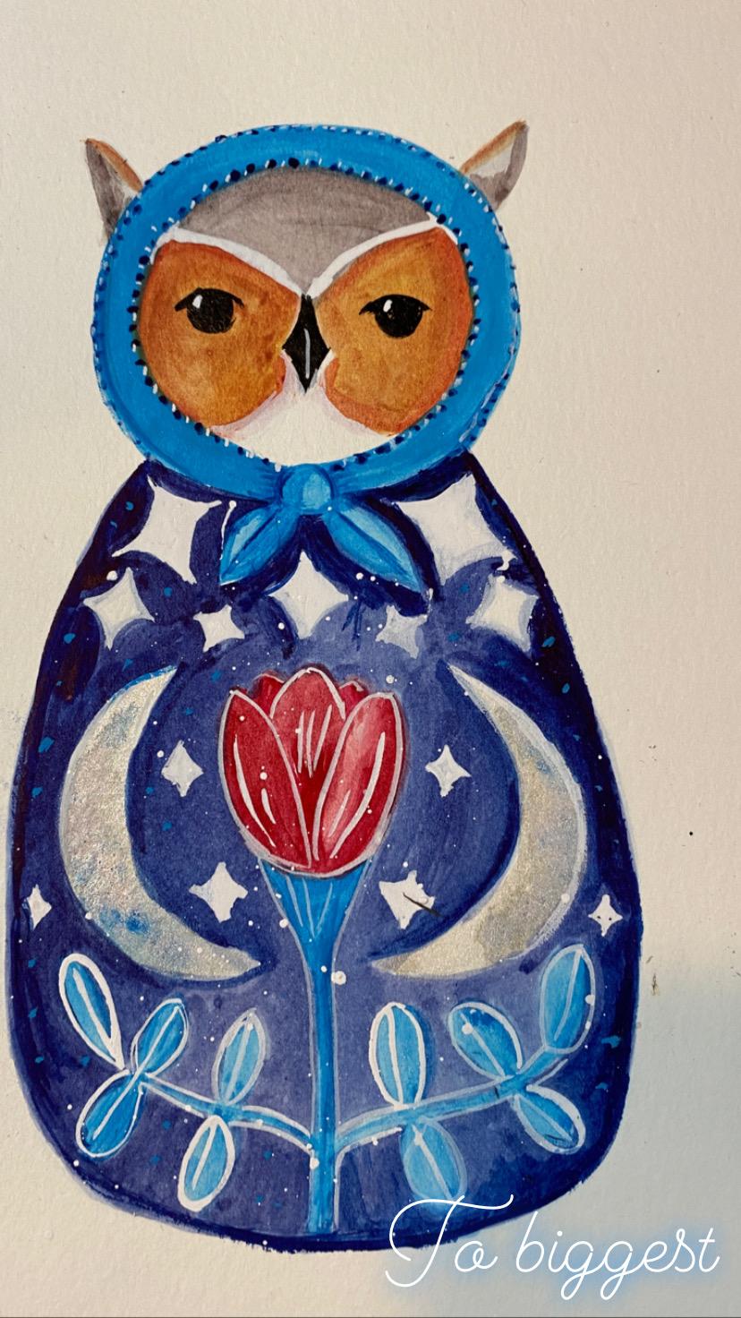Owl Nesting Dolls - image 5 - student project