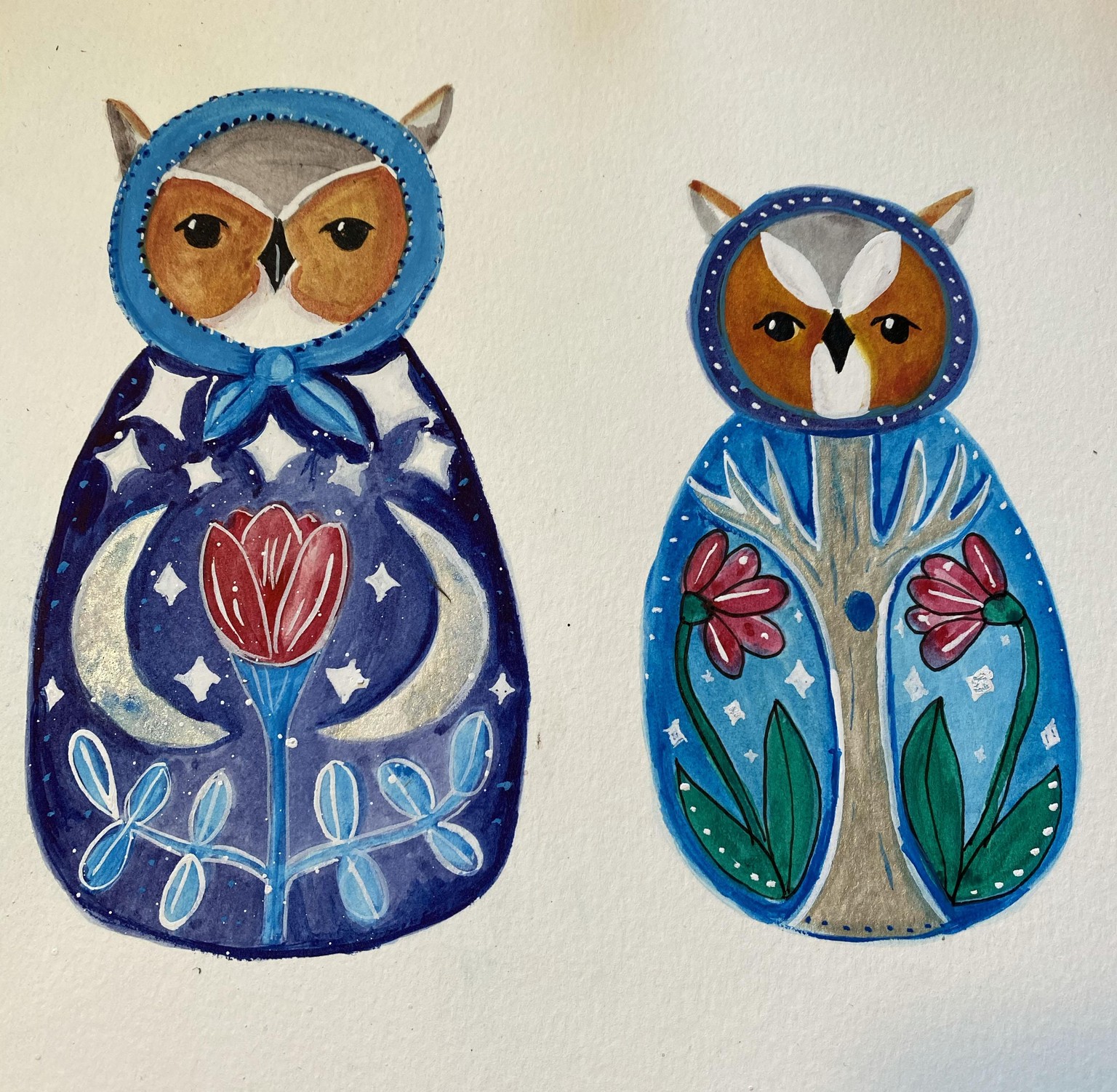 Owl Nesting Dolls - image 4 - student project